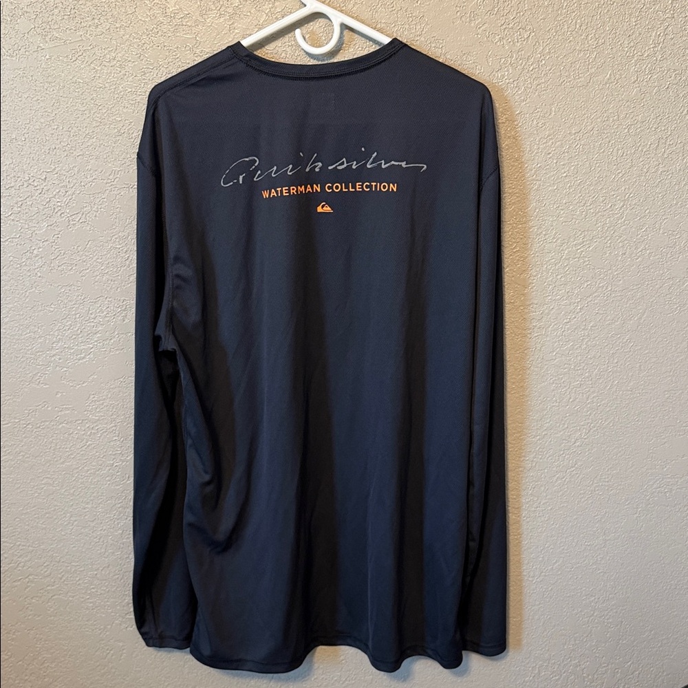 Quiksilver Men’s Long-Sleeve Performance Tee - Black with Orange Trim size XXXL - Picture 4 of 4